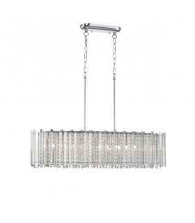 Element 6 Light Bar Pendant Ceiling Light Chrome Aluminium Glass K9 Crystal LED G9-1
