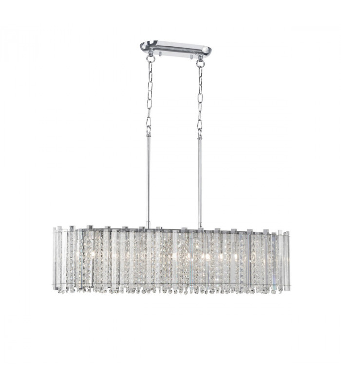 Element 6 Light Bar Pendant Ceiling Light Chrome Aluminium Glass K9 Crystal LED G9-1