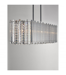 Element 6 Light Bar Pendant Ceiling Light Chrome Aluminium Glass K9 Crystal LED G9-2