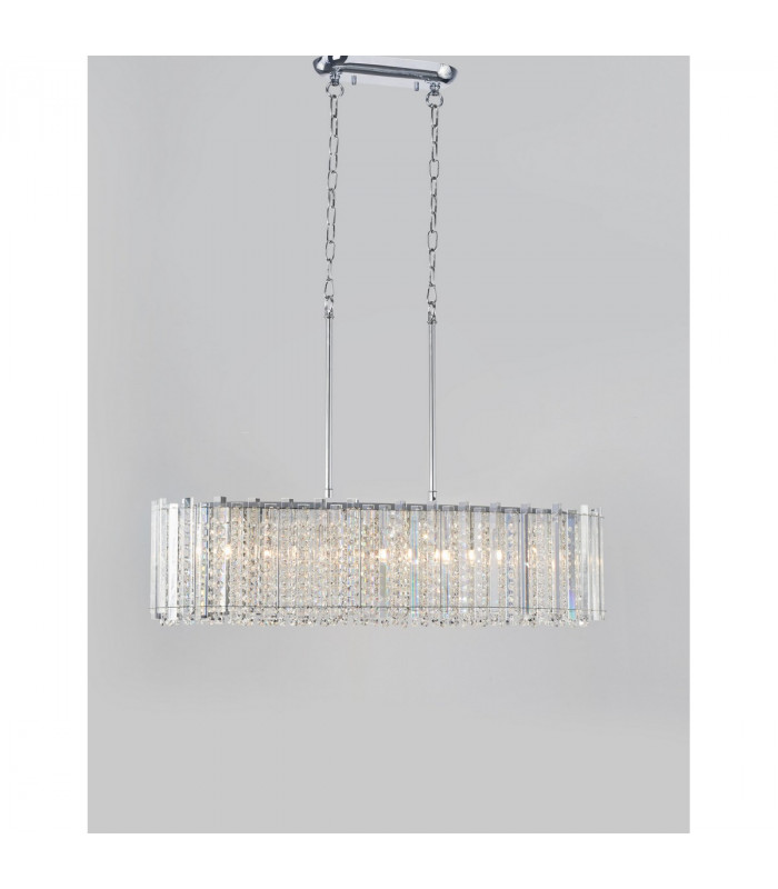 Element 6 Light Bar Pendant Ceiling Light Chrome Aluminium Glass K9 Crystal LED G9-3