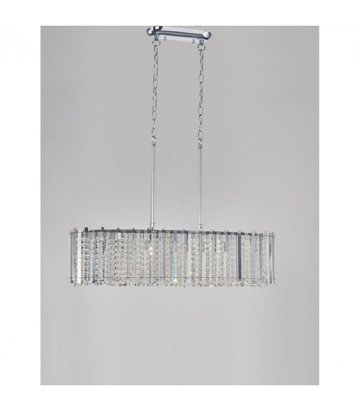 Element 6 Light Bar Pendant Ceiling Light Chrome Aluminium Glass K9 Crystal LED G9-4
