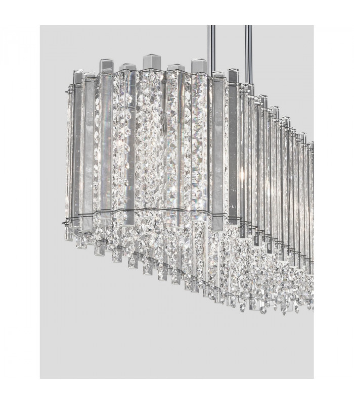 Element 6 Light Bar Pendant Ceiling Light Chrome Aluminium Glass K9 Crystal LED G9-5