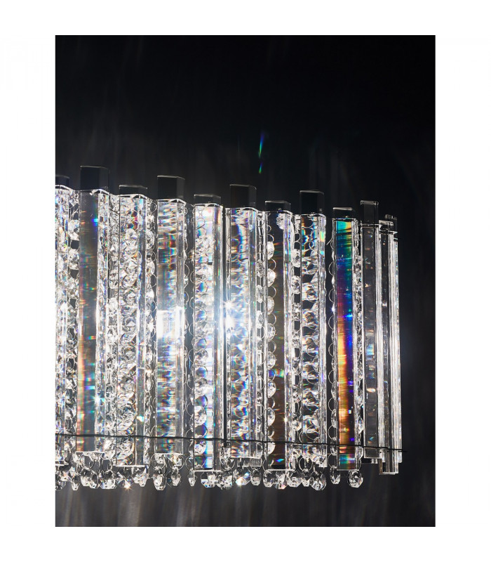 Element 6 Light Bar Pendant Ceiling Light Chrome Aluminium Glass K9 Crystal LED G9-6