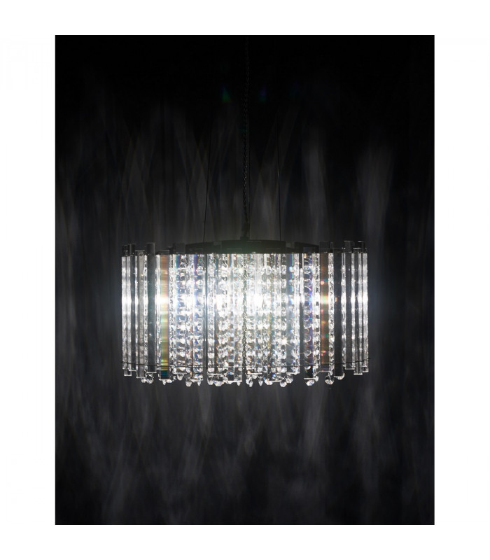 Element 5 Light Pendant Ceiling Light Chrome Aluminium Glass K9 Crystal LED G9-5