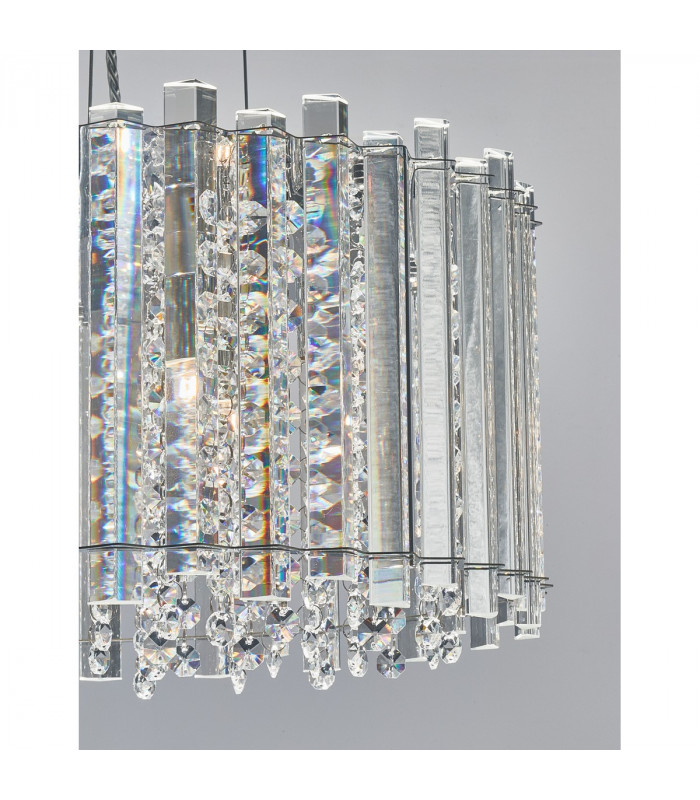 Element 5 Light Pendant Ceiling Light Chrome Aluminium Glass K9 Crystal LED G9-6