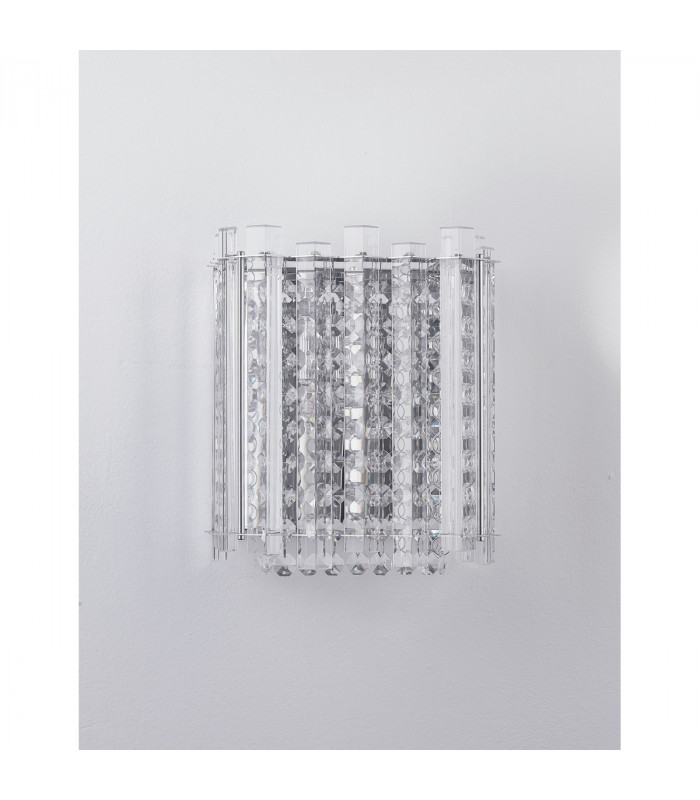 Element Wall Lamp Chrome Aluminium Glass K9 Crystal LED G9-3
