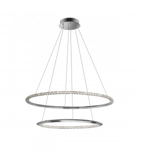 Netuno Integrated LED Pendant Ceiling Light Chrome Aluminium Crystal Adjustable LED 50W 2570Lm 3000K-1