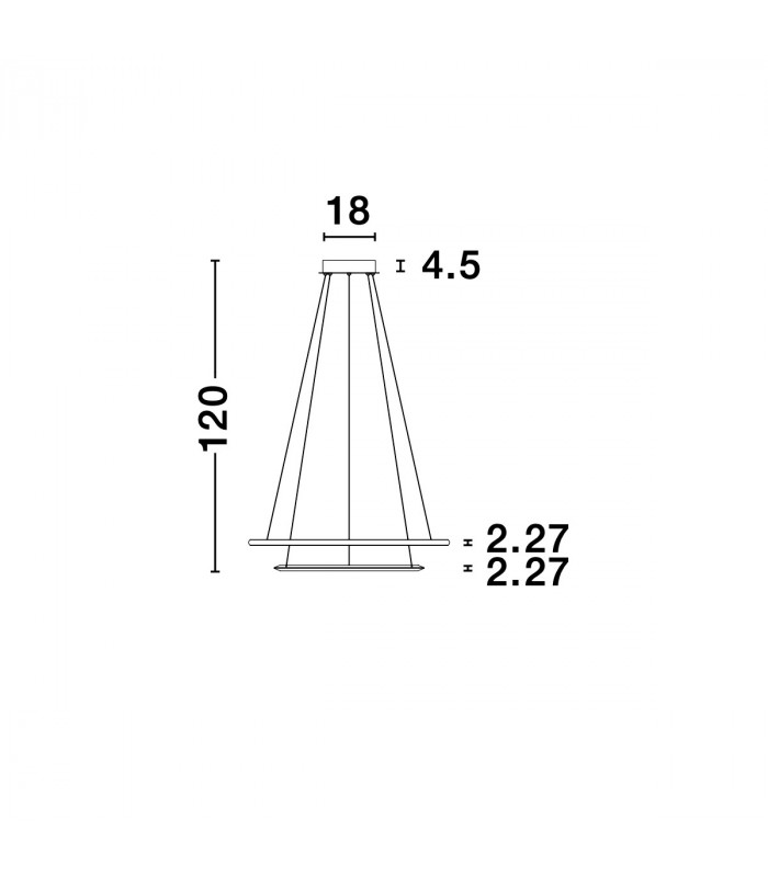 Netuno Integrated LED Pendant Ceiling Light Chrome Aluminium Crystal Adjustable LED 50W 2570Lm 3000K-6