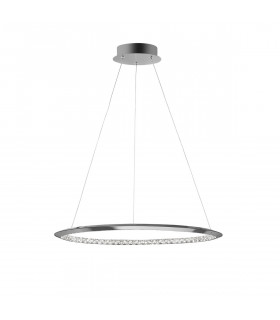 Netuno Integrated LED Pendant Ceiling Light Chrome Aluminium Crystal LED 32W 1580Lm 3000K-1