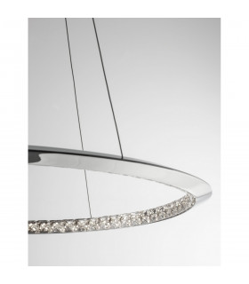 Netuno Integrated LED Pendant Ceiling Light Chrome Aluminium Crystal LED 32W 1580Lm 3000K-2