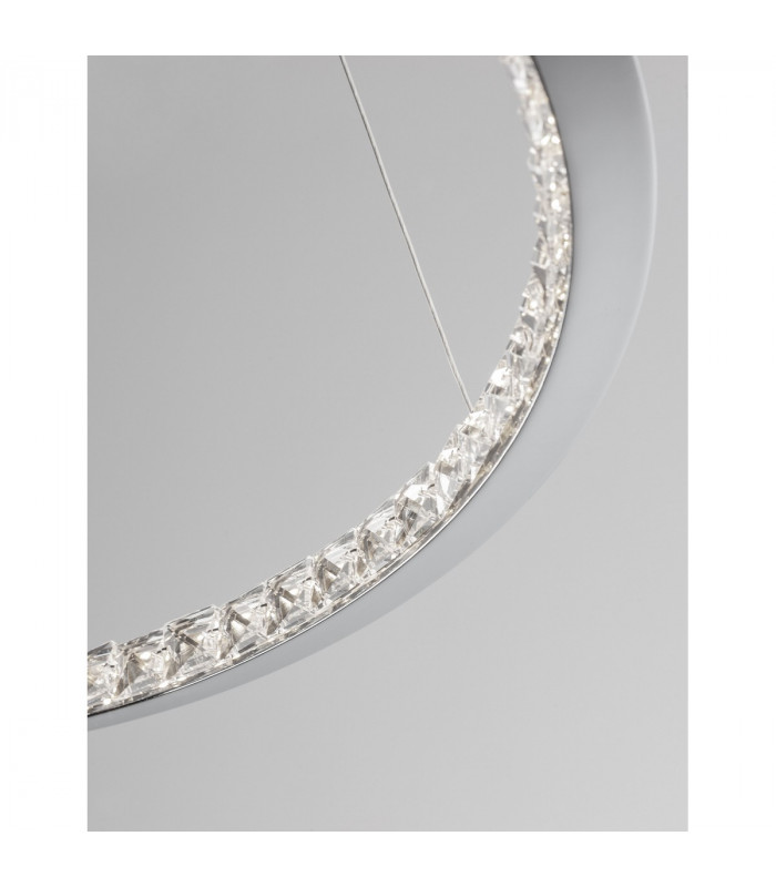 Netuno Integrated LED Pendant Ceiling Light Chrome Aluminium Crystal LED 32W 1580Lm 3000K-5