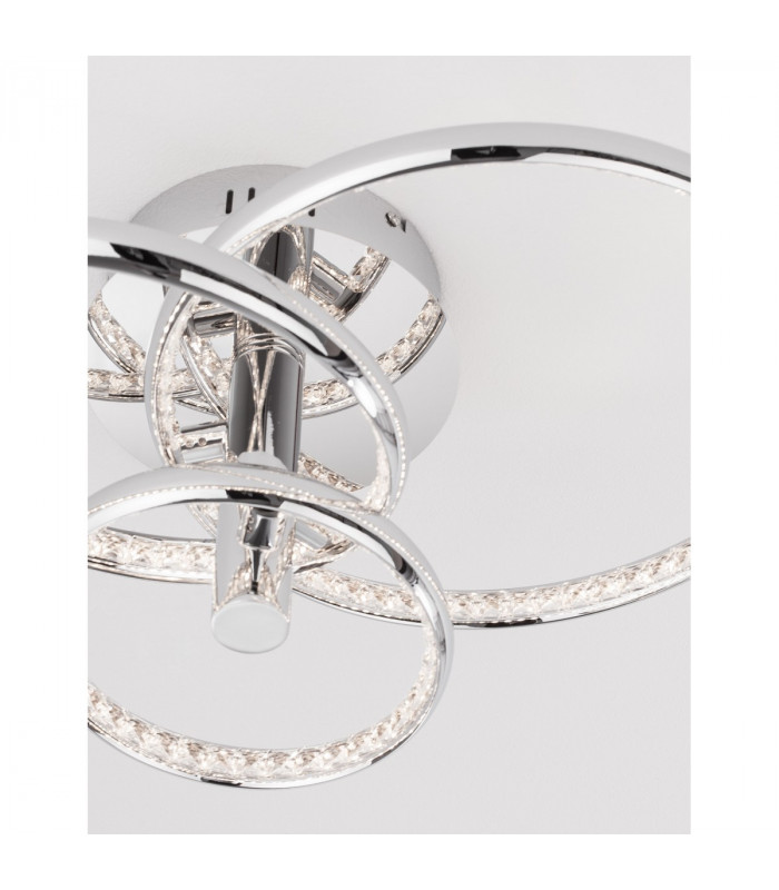Netuno Integrated LED Semi Flush Light Chrome Aluminium Crystal Adjustable LED 30W 1560Lm 3000K-7