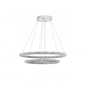 Celine Integrated LED Pendant Ceiling Light Chrome Aluminium Crystal Adjustable LED 52W 3120Lm 3000K-1