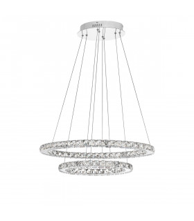 Celine Integrated LED Pendant Ceiling Light Chrome Aluminium Crystal Adjustable LED 40W 2400Lm 3000K-1