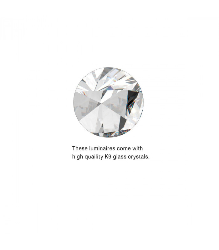Celine Integrated LED Pendant Ceiling Light Chrome Aluminium Crystal Adjustable LED 40W 2400Lm 3000K-4
