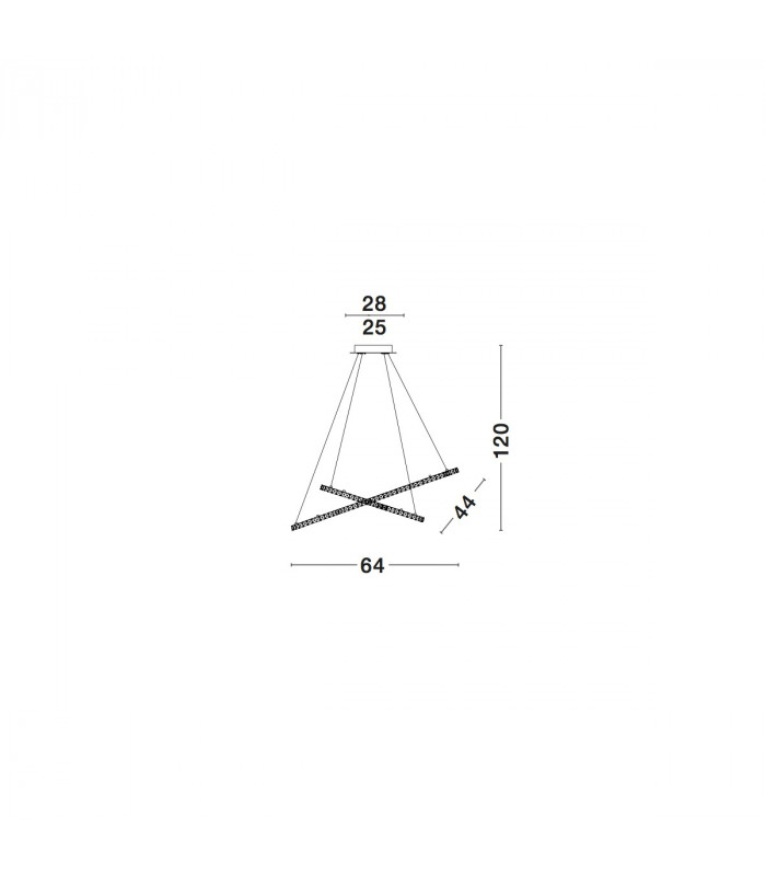 Celine Integrated LED Pendant Ceiling Light Chrome Aluminium Crystal Adjustable LED 40W 2400Lm 3000K-5