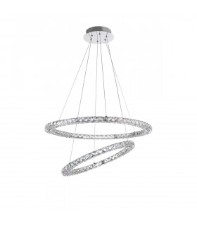 Celine Integrated LED Pendant Ceiling Light Chrome Aluminium K9 Crystal Adjustable LED 60W 3600Lm 3500K-1
