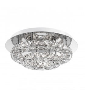 Quentin Ceiling Light Chrome Aluminium K9 Crystal LED 28W 1560Lm 3000K-1