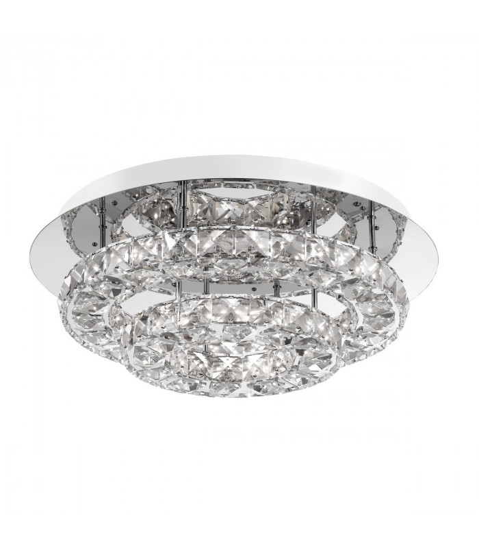Quentin Ceiling Light Chrome Aluminium K9 Crystal LED 28W 1560Lm 3000K-1