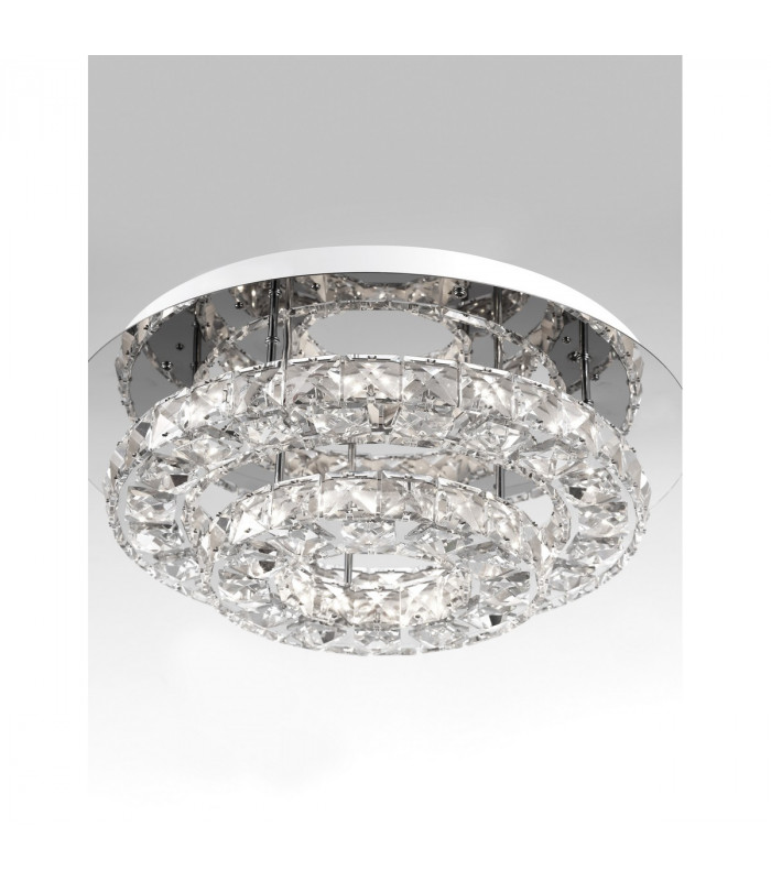 Quentin Ceiling Light Chrome Aluminium K9 Crystal LED 28W 1560Lm 3000K-2