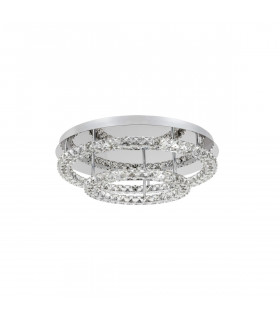 Quentin Integrated LED Semi Flush Light Chrome Aluminium K9 Crystal LED 44W 2640Lm 3500K-1