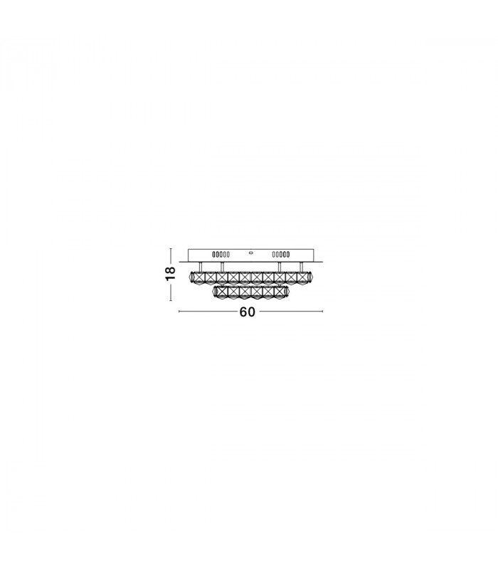 Quentin Integrated LED Semi Flush Light Chrome Aluminium K9 Crystal LED 44W 2640Lm 3500K-3