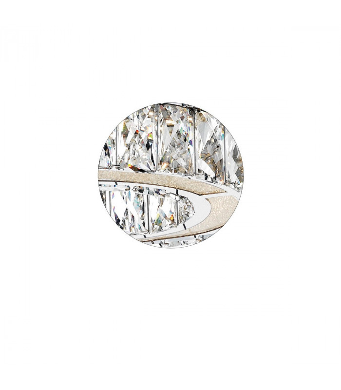 Corona Integrated LED Pendant Ceiling Light Chrome Aluminium Acrylic Crystal LED 12W 720Lm 3000K-3