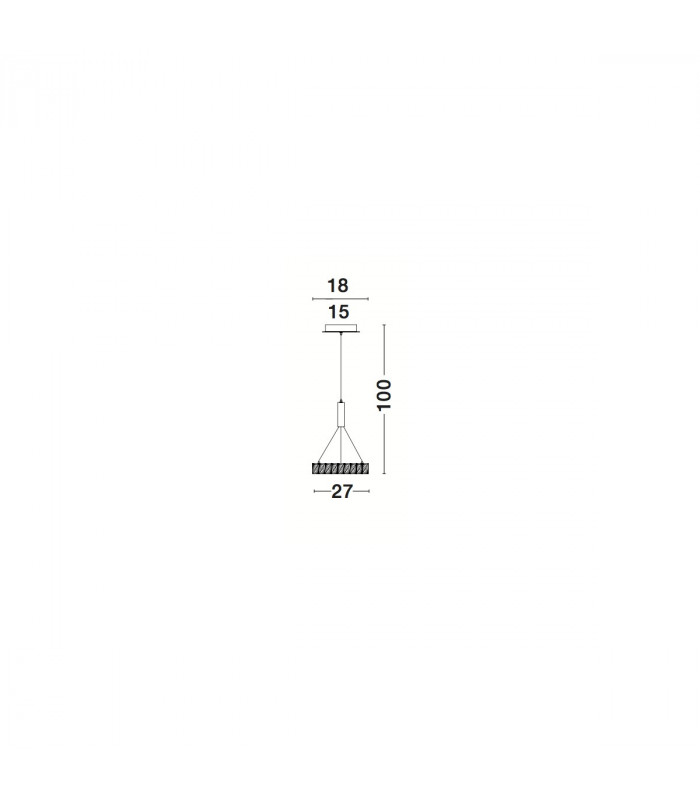 Corona Integrated LED Pendant Ceiling Light Chrome Aluminium Acrylic Crystal LED 12W 720Lm 3000K-4