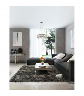 Valence 6 Light Pendant Ceiling Light Clear Crystal White Glass Chrome Aluminium G9-2