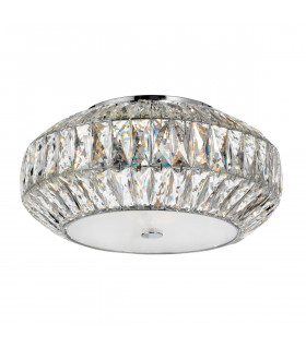 Valence 6 Light Ceiling Light Clear Crystal White Glass G9-1