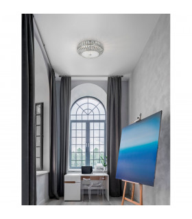 Valence 6 Light Ceiling Light Clear Crystal White Glass G9-2
