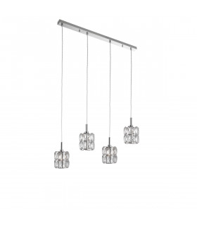 Nice 4 Light Bar Pendant Ceiling Light Clear Crystal Chrome Aluminium G9-1