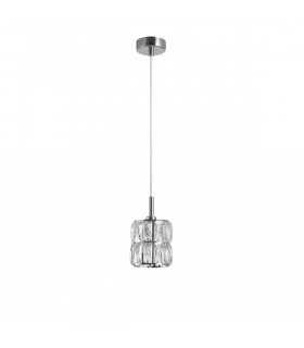 Nice Slim Pendant Ceiling Light Clear Crystal Chrome Aluminium G9-1