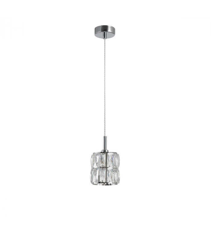 Nice Slim Pendant Ceiling Light Clear Crystal Chrome Aluminium G9-1