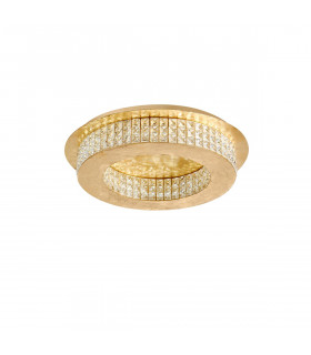 Zeffari Integrated LED Semi Flush Light Golden Leaf Aluminium K9 Crystal LED 40W 2400Lm 4000K-1