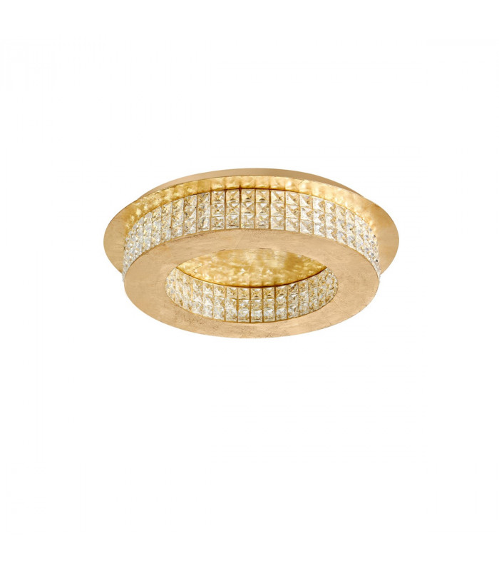 Zeffari Integrated LED Semi Flush Light Golden Leaf Aluminium K9 Crystal LED 40W 2400Lm 4000K-1