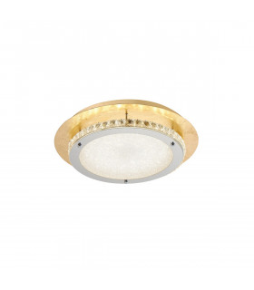 Zeffari Integrated LED Semi Flush Light Golden Leaf Chrome Aluminium K9 Crystal Acrylic Sand LED 41W 2460Lm 4000K-1