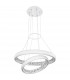 Lumi Integrated LED Pendant Ceiling Light Outside Matt White Aluminium Crystal Inside LED 60W 3600Lm 3000K-3