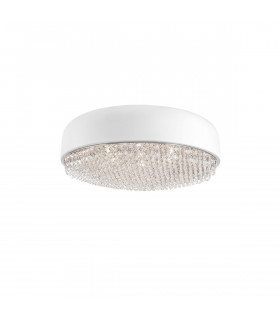 Lyon 6 Light Ceiling Light Matt White Aluminium Crystal G9-1