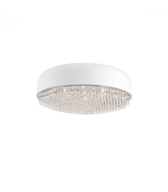 Lyon 6 Light Ceiling Light Matt White Aluminium Crystal G9-1