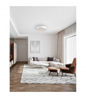 Lyon 6 Light Ceiling Light Matt White Aluminium Crystal G9-2