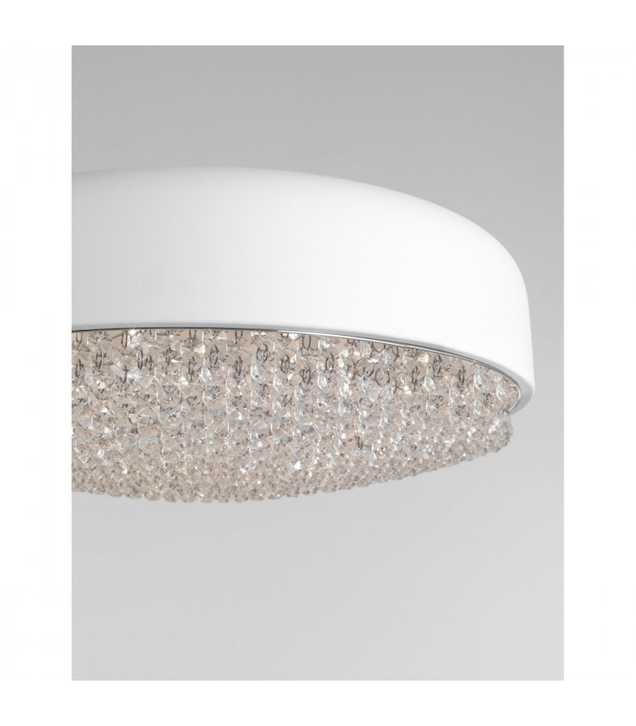 Lyon 6 Light Ceiling Light Matt White Aluminium Crystal G9-3