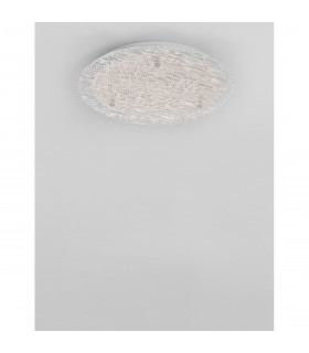 Wing Decorative Flush Ceiling Light White Metal Glass LED 30W 1800Lm 3000K-2