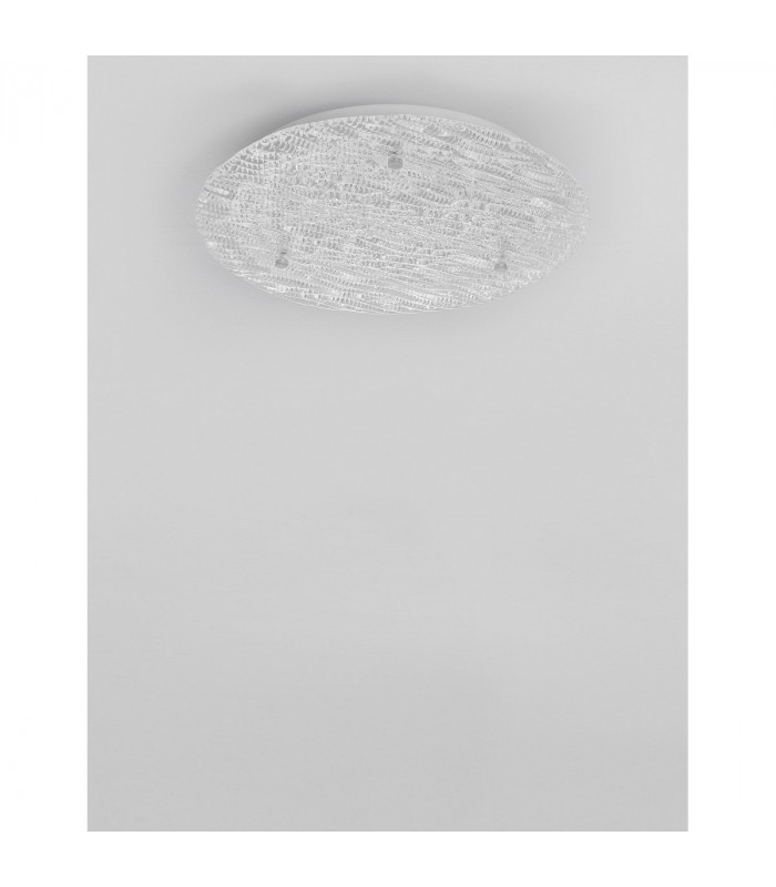 Wing Decorative Flush Ceiling Light White Metal Glass LED 30W 1800Lm 3000K-3