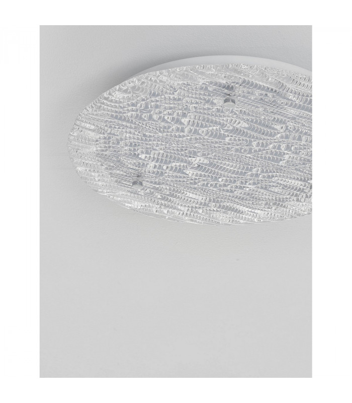 Wing Decorative Flush Ceiling Light White Metal Glass LED 30W 1800Lm 3000K-5