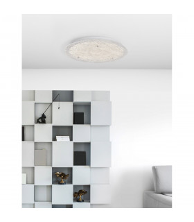 Wing Decorative Flush Ceiling Light White Metal Glass LED 40W 2400Lm 3000K-2
