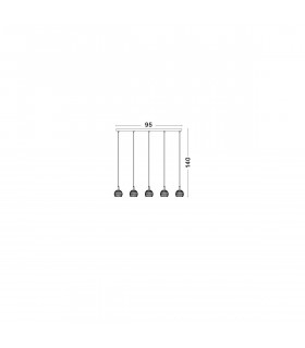 Lara 5 light Bar Pendant Ceiling Light Clear Glass Chrome Base G9-2
