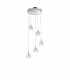 Lara 5 Light Cluster Pendant Ceiling Light Clear Glass Chrome Base G9-1