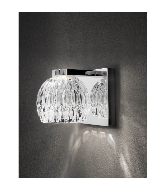 Lara Wall Lamp Clear Glass Chrome Base G9-2