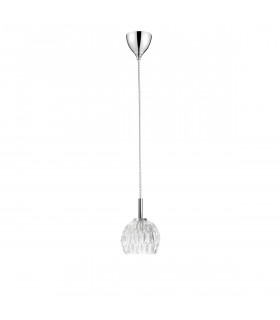Lara Pendant Ceiling Light Clear Glass Chrome Base LED COB 5W 480Lm 3000K-1